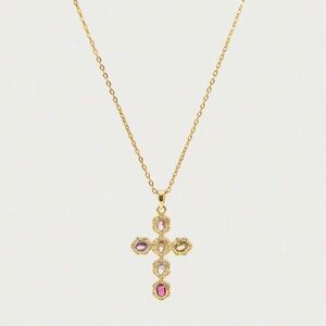 multicolor cross necklace D17
